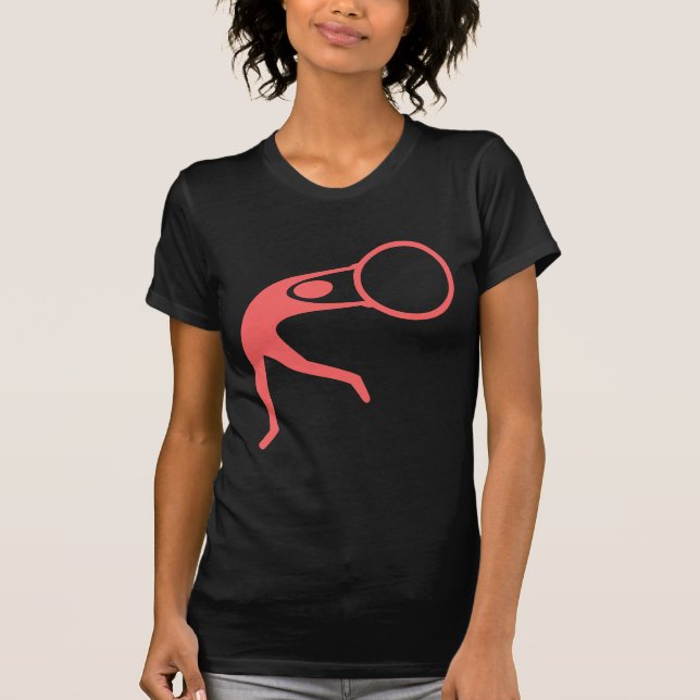 Camiseta Figura Rítmica Gimnástica - Rosa tropical (Anverso)