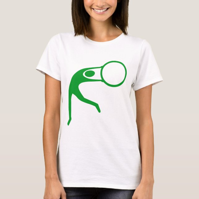Camiseta Figura Rítmica Gimnástica - Verde de hierba (Anverso)
