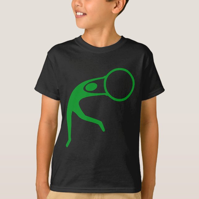 Camiseta Figura Rítmica Gimnástica - Verde de hierba (Anverso)