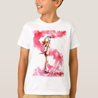 Camiseta Figura roja patinador de la raya del patinaje de