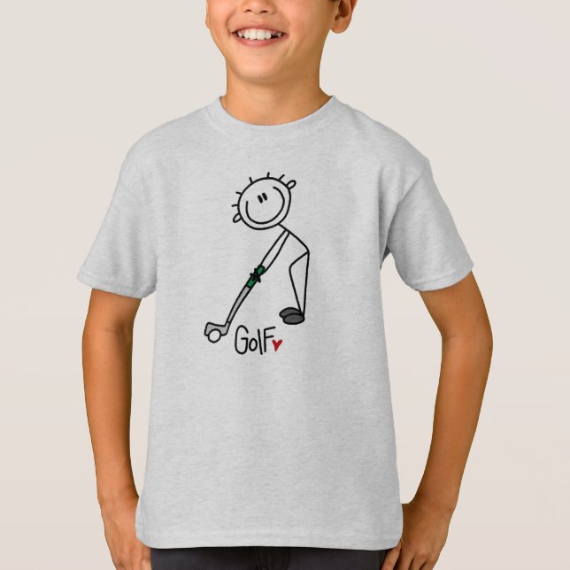Camiseta Figura simple golfista del palillo (Anverso)