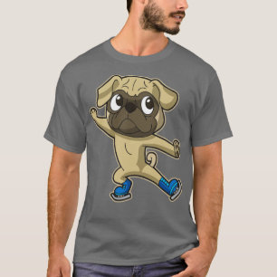 Camiseta Figura Skate Pug Perro Hielo Skater Skater Winter