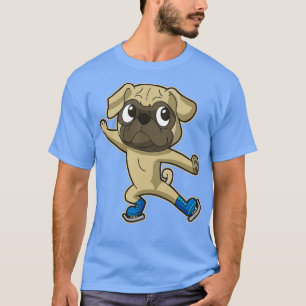 Camiseta Figura Skate Pug Perro Hielo Skater Skater Winter 