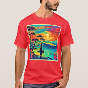 Camiseta Figura solitaria al atardecer