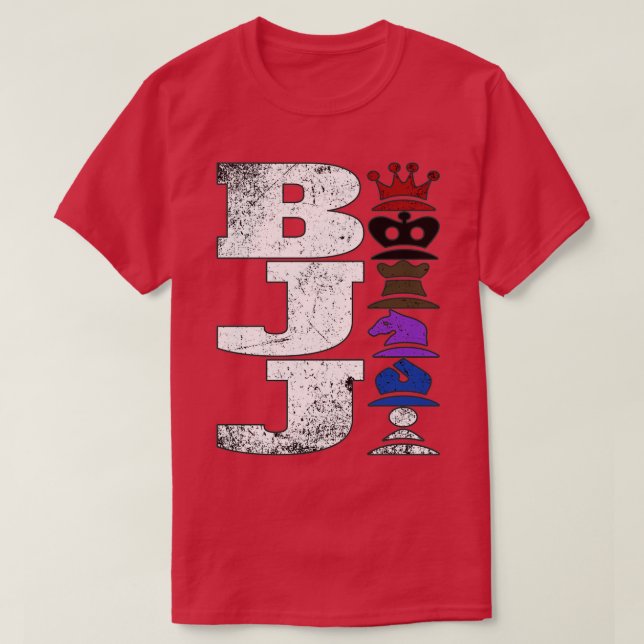 Camiseta Figuras del ajedrez de la brasileña Jiu Jitsu (Diseño del anverso)