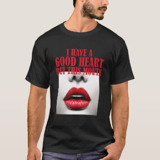 Camiseta Figure and Slogan Graphic I Have a Good Heart but