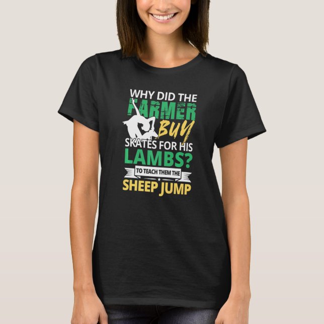Camiseta Figure Skater Ice Skating Sheep Jump Lambs Teach (Anverso)