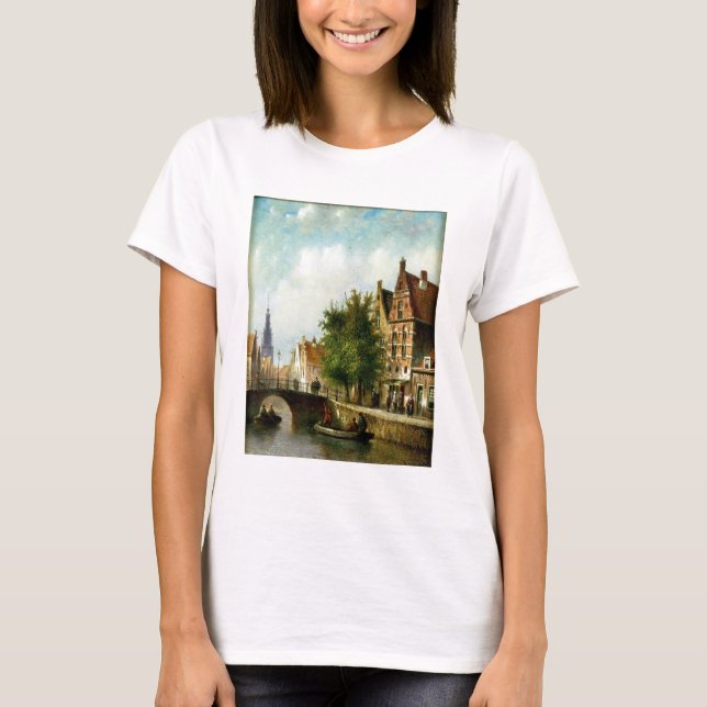 Camiseta Figures on a Canal, Amsterdam (oil on panel) (Anverso)