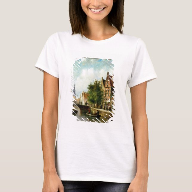 Camiseta Figures on a Canal, Amsterdam (oil on panel) (Anverso)