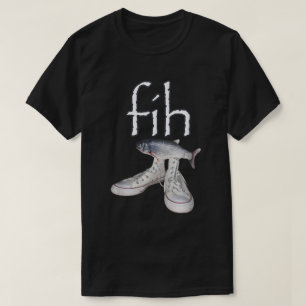 Camiseta Fih Fish Shoes Meme Funny Misspeld Tee