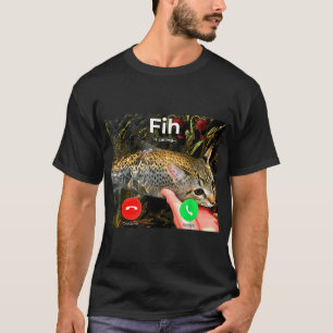 Camiseta FIH Gato De Pescado Divertido Meme Mal Escrito