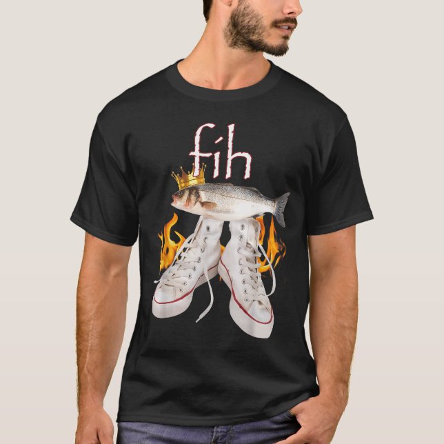 Camiseta Fih Scute Ss Cute Sss Fish Funny Misspelled Fish M (Anverso)