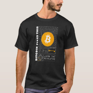 Camiseta Fijación de bitcoin Futurista en los años 90