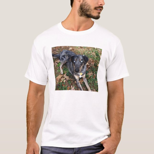 Camiseta Fijación del perro del leopardo de Catahoula (Anverso)