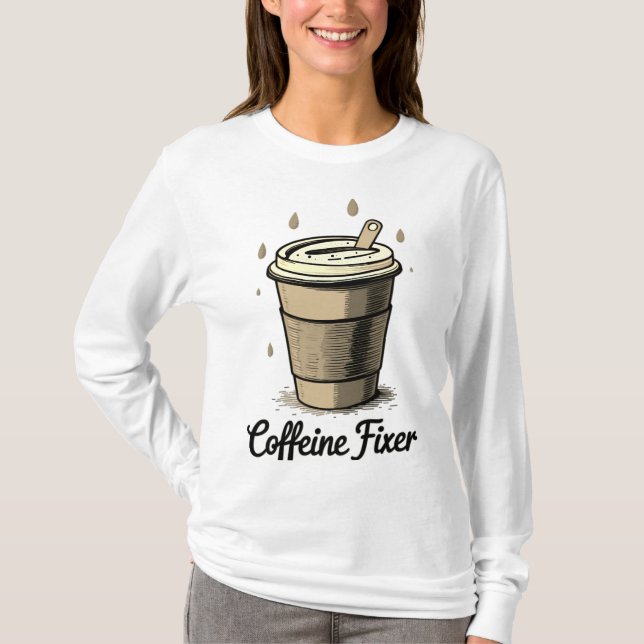 Camiseta Fijador de cafeína (Anverso)