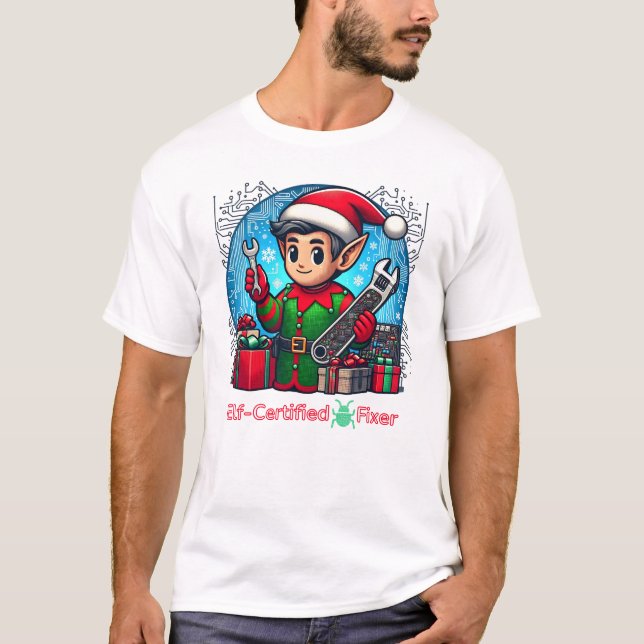 Camiseta Fijador de fallos con certificación Elf! (Anverso)