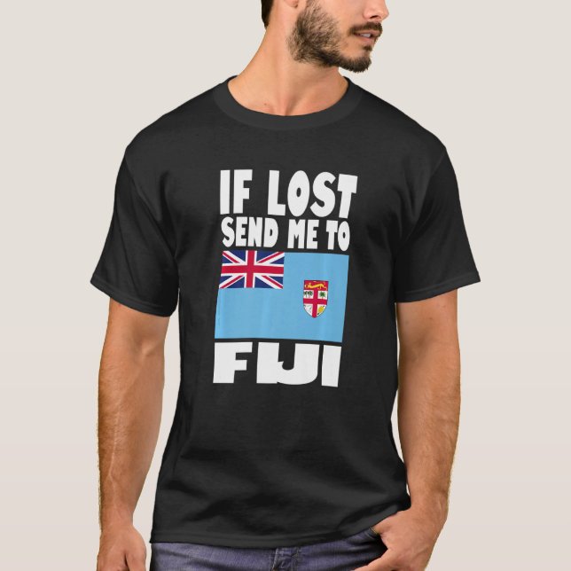 Camiseta Fiji Flag Design  If lost send me to Fiji Premium (Anverso)