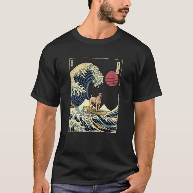 Camiseta Fila Brasileiro Japonés Kanagawa Wave Surf Dog (Anverso)