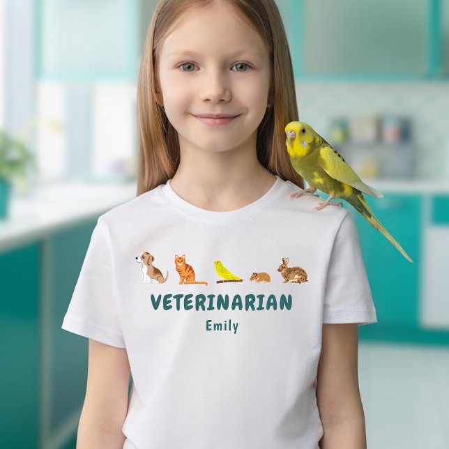 Camiseta Fila de animales veterinario para niños juego de s (Disclaimer: This image is a digital mockup.)