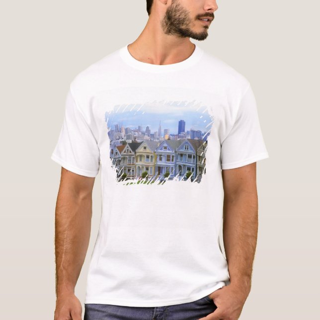 Camiseta Fila de Casas Victorianas (Anverso)