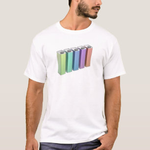 Camiseta Fila de cinco latas de estaño cuadradas de colores
