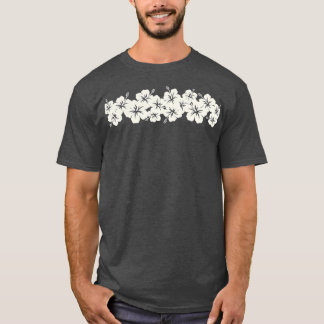 Camiseta Fila de flores de estilo vintage Hibiscus