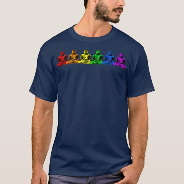 Camiseta Fila del arco iris Buddhas (Anverso)