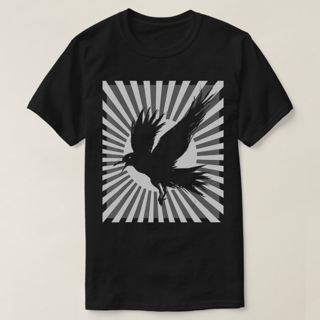 Camiseta Fila negra japonesa estética retro raven (Diseño del anverso)