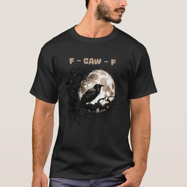 Camiseta Fila negra retro mística F-Caw-F Celestial Moon Bi (Anverso)
