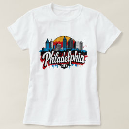 Camiseta Filadelfia Ciudad Pensilvania EE. UU. silueta retr