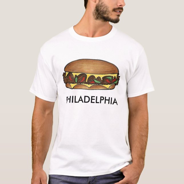 Camiseta Filadelfia de carne de queso Philly Cheesesteak (Anverso)