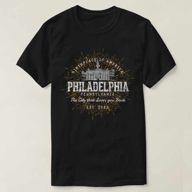 Camiseta Filadelfia de estilo retro (Diseño del anverso)
