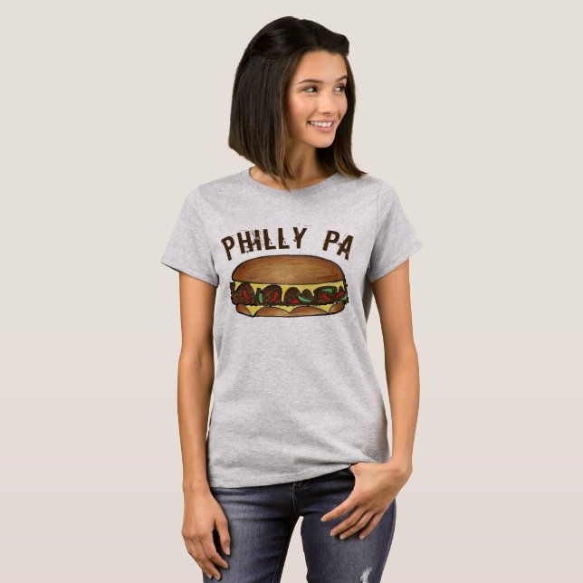 Camiseta Filadelfia PA Filadelfia Comida de Sandwich de car (Anverso completo)