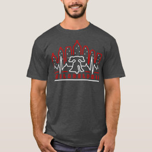 Camiseta Filadelfia Patriótico EKG Heartbeat Philly Fan