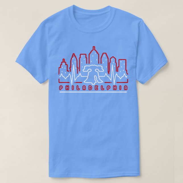 Camiseta Filadelfia Patriótico EKG Heartbeat Philly Fan (Diseño del anverso)