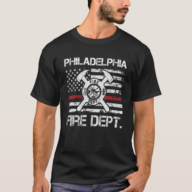 Camiseta Filadelfia Pennsylvania Fire Department Thin Red (Anverso)
