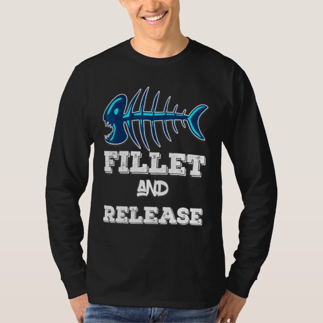 Camiseta Filet Release Fisherman Bass Trout Walleye Crappi (Anverso)