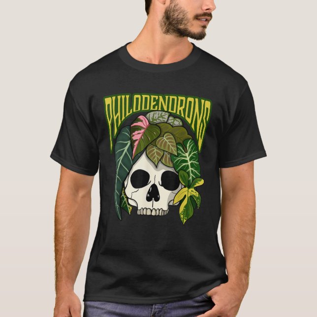 Camiseta Filidendron House Planta Lover Skull Aroides Cabez (Anverso)