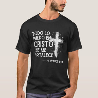 Camiseta Filipenses 4 13 4 13 con versos bíblicos en españo