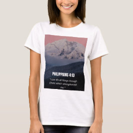 Camiseta Filipenses 4:13 KJV Versículo Bíblico Montaña y Bo