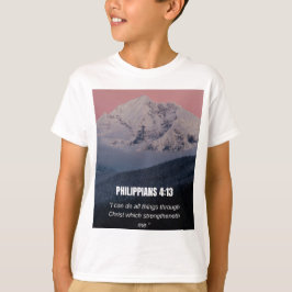Camiseta Filipenses 4:13 KJV Versículo Bíblico Montaña y Bo