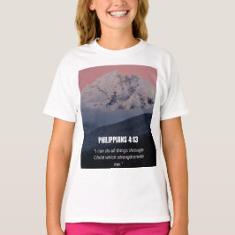 Camiseta Filipenses 4:13 Versículo de la Biblia KJV Montaña