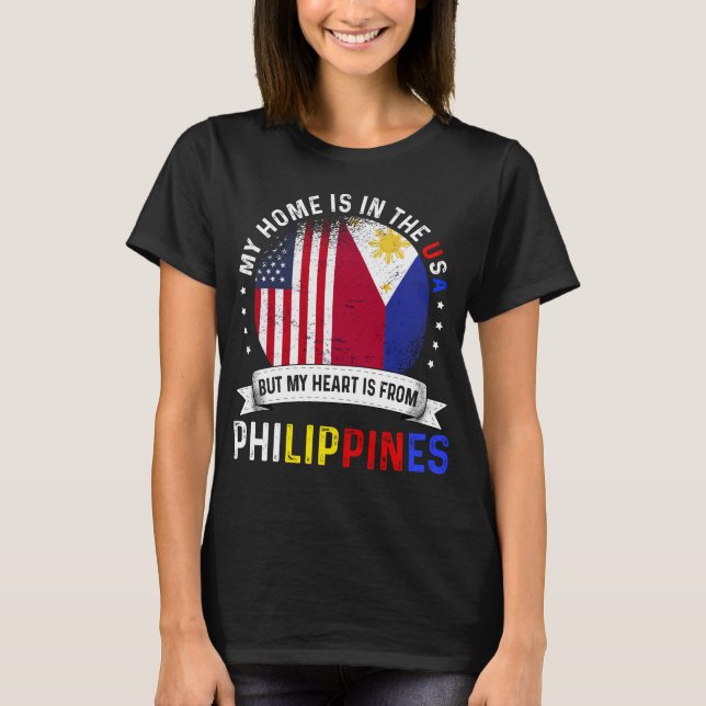 Camiseta Filipina Bandera Americana Filipina Rota Ciudadano (Anverso)