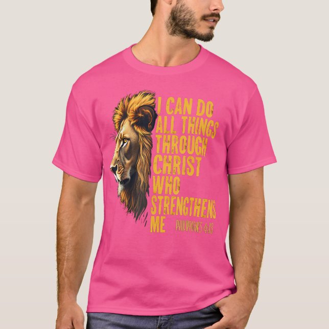 Camiseta Filipinas 413 León religioso fortalece Christi (Anverso)