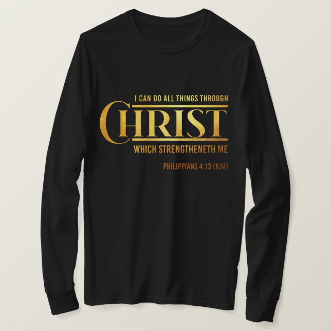 Camiseta Filipinas 4:13 Biblia versus KJV cita masculina (Anverso del diseño)