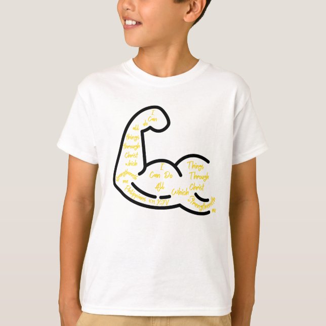 Camiseta Filipinas 4:13 La Biblia de KJV versus la de un ni (Anverso)