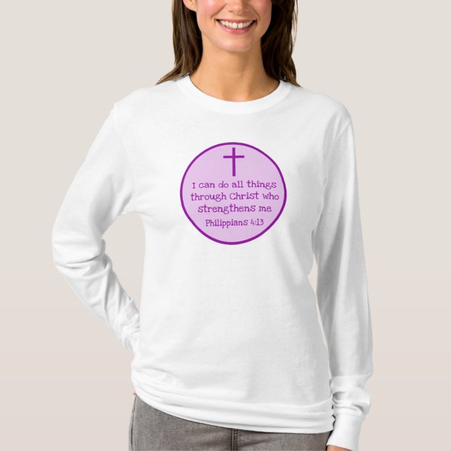 Camiseta Filipinas 4:13 Púrpura inspiradora de cristianos (Anverso)