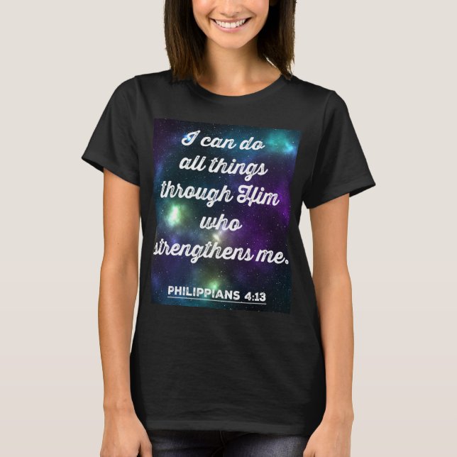 Camiseta Filipinas 4:13 Verso de la Biblia (Anverso)