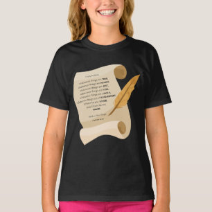 Camiseta Filipinas 4:8 KJV Cita de la Biblia Chica de Despl