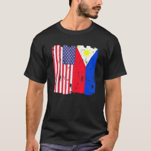 Camiseta Filipinas Bandera de Estados Unidos Filipino Ameri